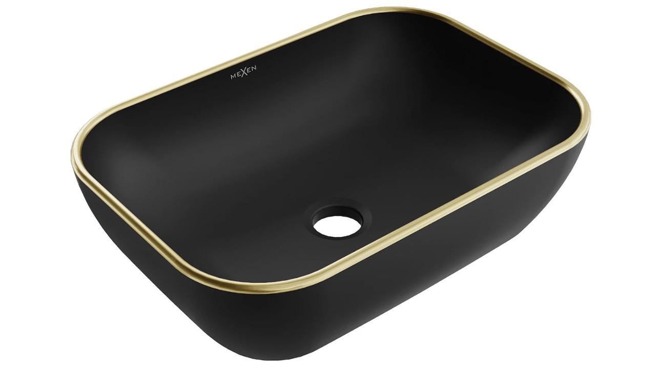 Умывальник накладной Mexen RITA EDGE Black Matt Gold (2810373416)
