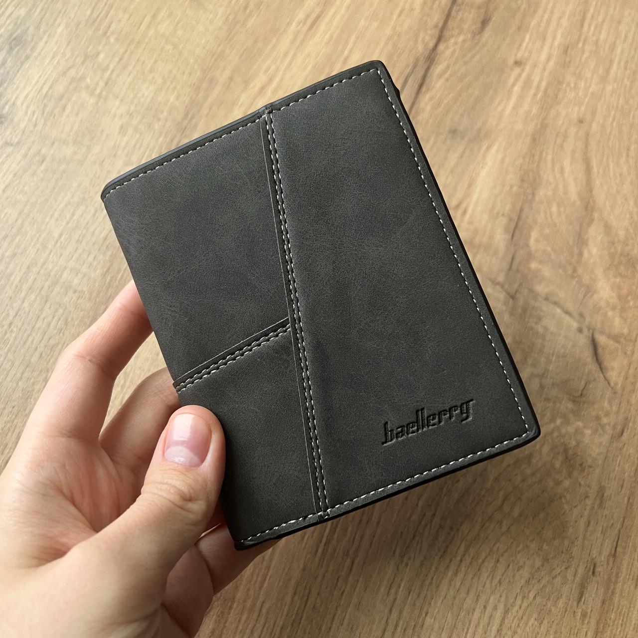 Кошелек вертикальный с монетницей Baellerry Графитовый (w022-1) - фото 2 Кошелек вертикальный с монетницей Baellerry Графитовый (w022-1) - фото 2