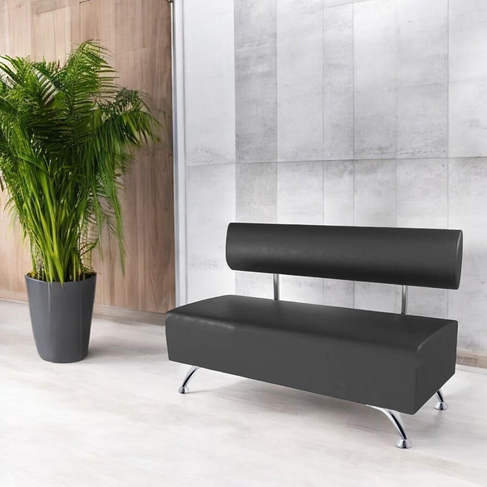 Диван офисный AVVS для ожидания/приемной 150 см с ножками 12 см Темно-серый - фото 4