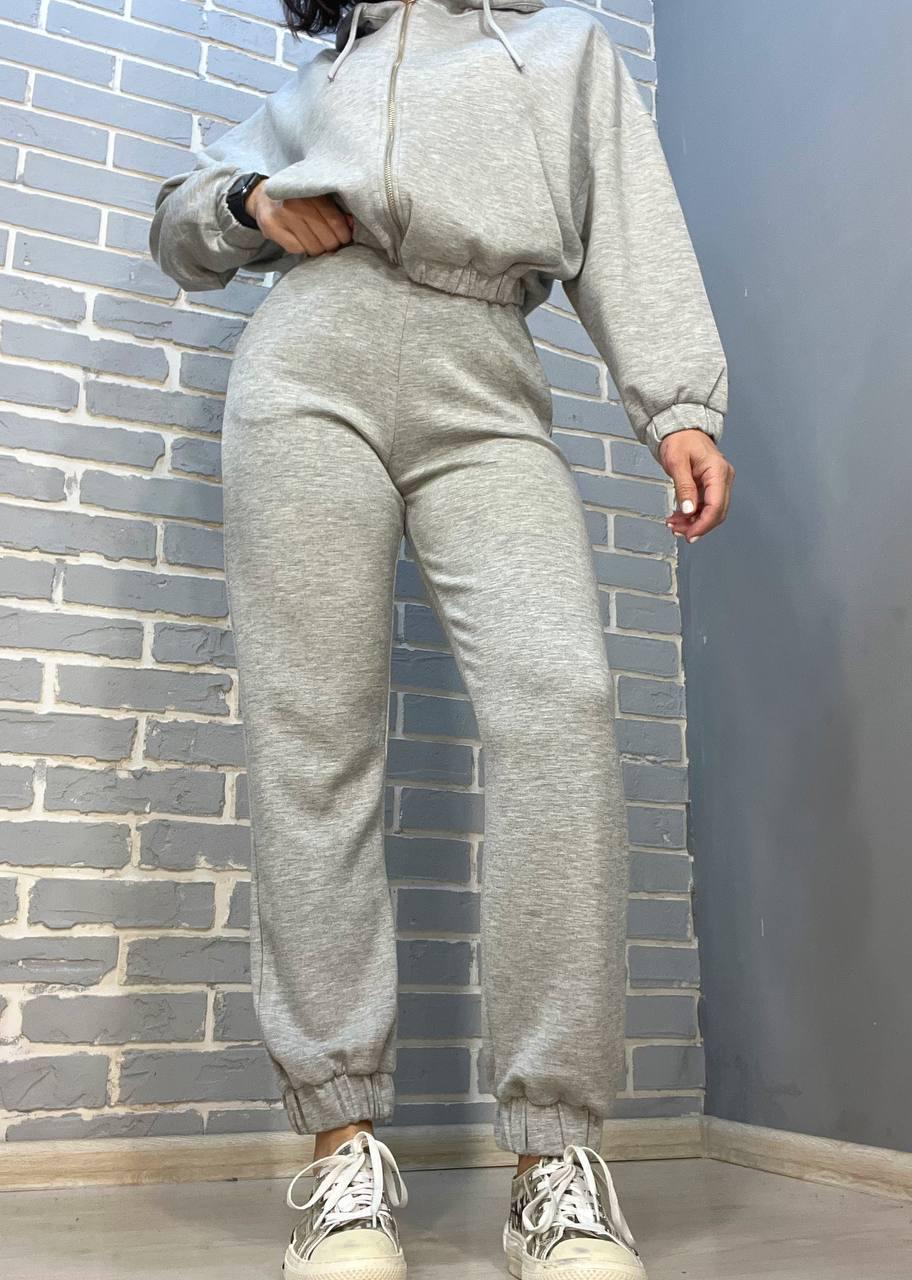 Костюм женский No Matter What 1554-1558 худи капюшон и джоггеры XS Светло-серый (1832)