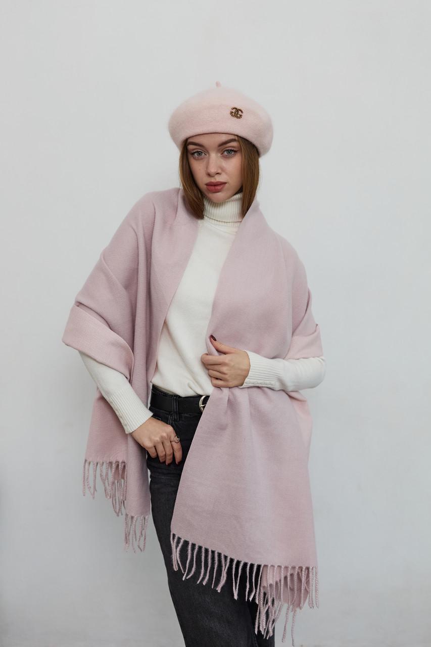 Берет женский ангоровый ANGORA BERET Розовый - фото 5