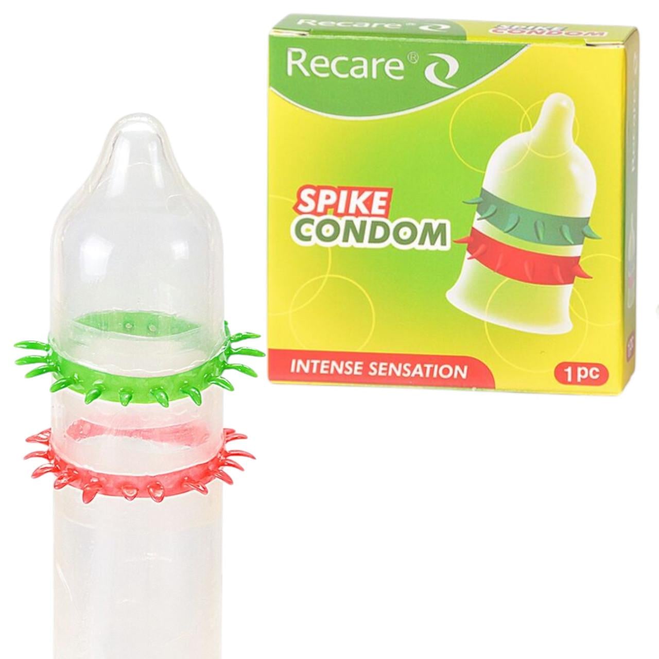 Насадка на член Recare Spike Condom Green презерватив із рядами шипів для стимуляції (2928981586)