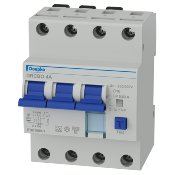Дифавтомат Doepke DRCBO 4 C16/0,03/3+N-A А 16А полюс 3+N 10кА (dp09945124)