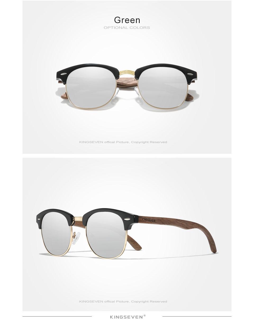 Сонцезахисні окуляри KINGSEVEN DESIGN Browline із горіхової деревини з поляризованими лінзами Сірий/Дзеркальний (N5516) - фото 2 Сонцезахисні окуляри KINGSEVEN DESIGN Browline із горіхової деревини з поляризованими лінзами Сірий/Дзеркальний (N5516) - фото 2