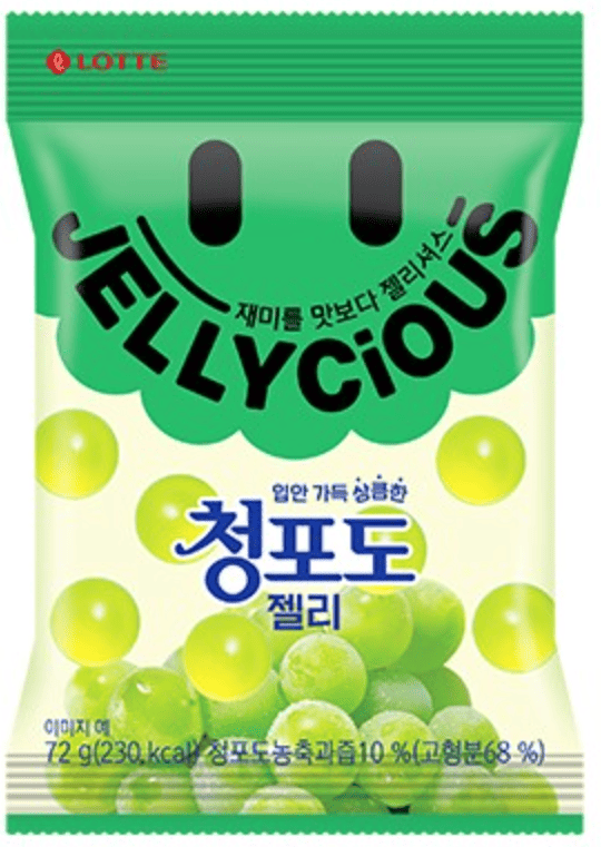 Конфеты желейные Lotte Jellycious Green Grape Jelly 72 г (2688274442)