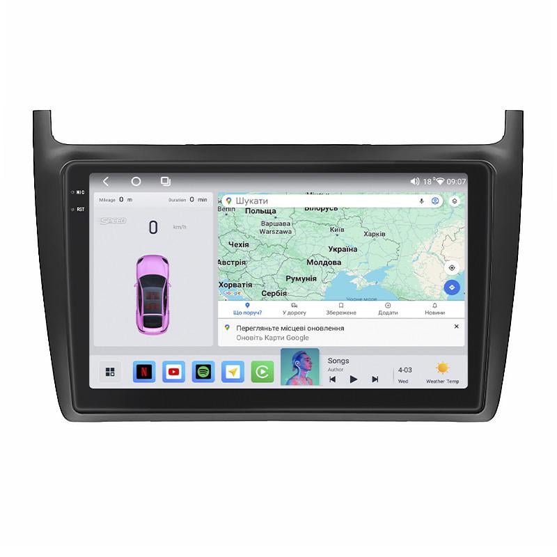 Автомагнитола штатная Lesko для Volkswagen Polo V 2009-2015 4/64 QLED CarPlay 4G Wi-Fi GPS Prime 9" (22391679)