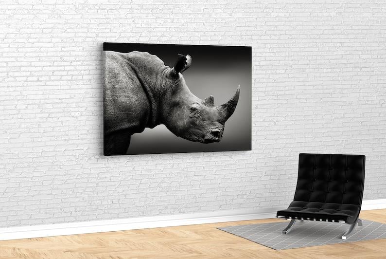 Картина для интерьера Носорог 51x34 см (472)