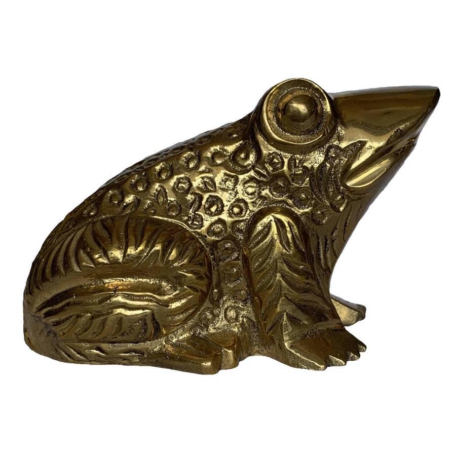 Статуэтка латунь Жабка Silk Route Golden Toad 10х6 см