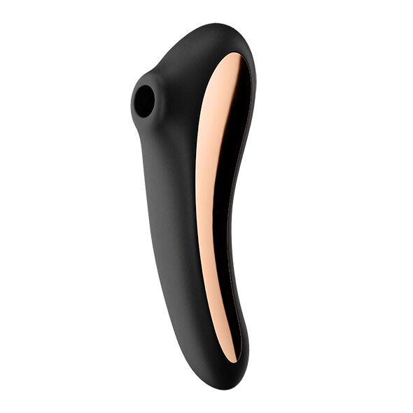 Стимулятор вакуумный Satisfyer с вибрацией Dual Kiss Black