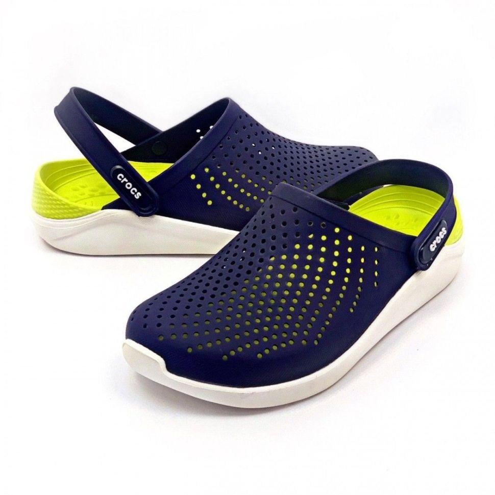 Сабо чоловічі лайтрайд клог Наві Crocs LiteRide Clog Navy Yellow Синій (27725)