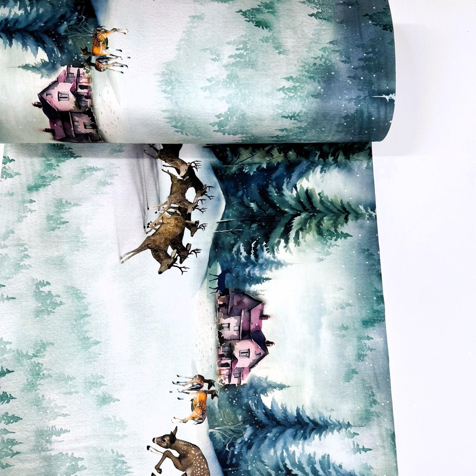 Ткань для постельного белья сатин диджитал новогодние олени (RJ12097v1 02926) Ткань для постельного белья сатин диджитал новогодние олени (RJ12097v1 02926)