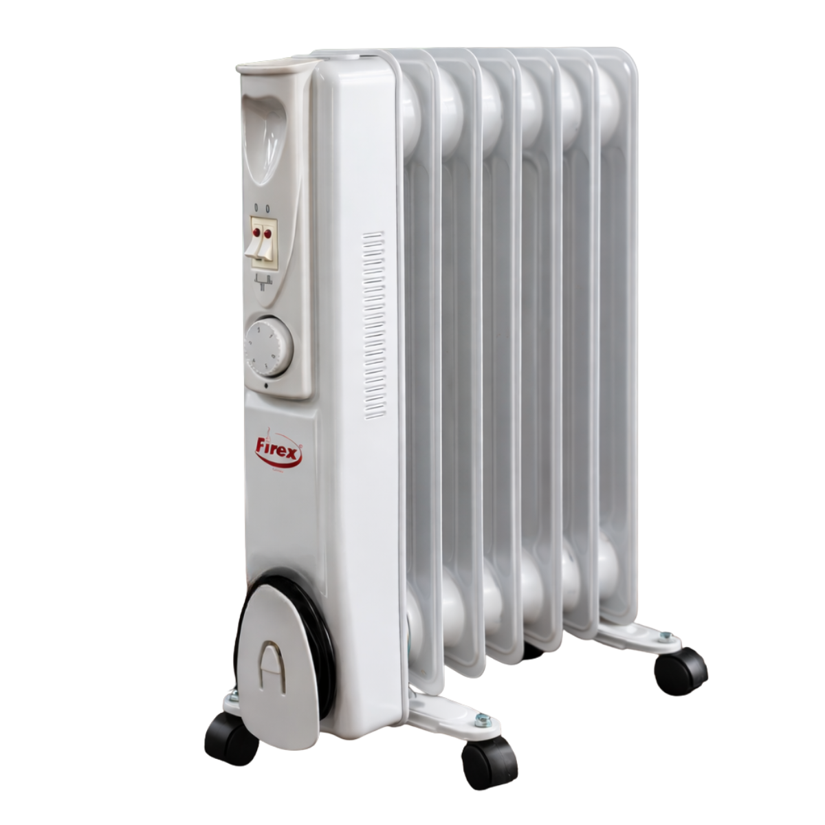 Масляный обогреватель Firex на колесах с термостатом 1500 Вт 7 секций Белый (WXRF-1500)