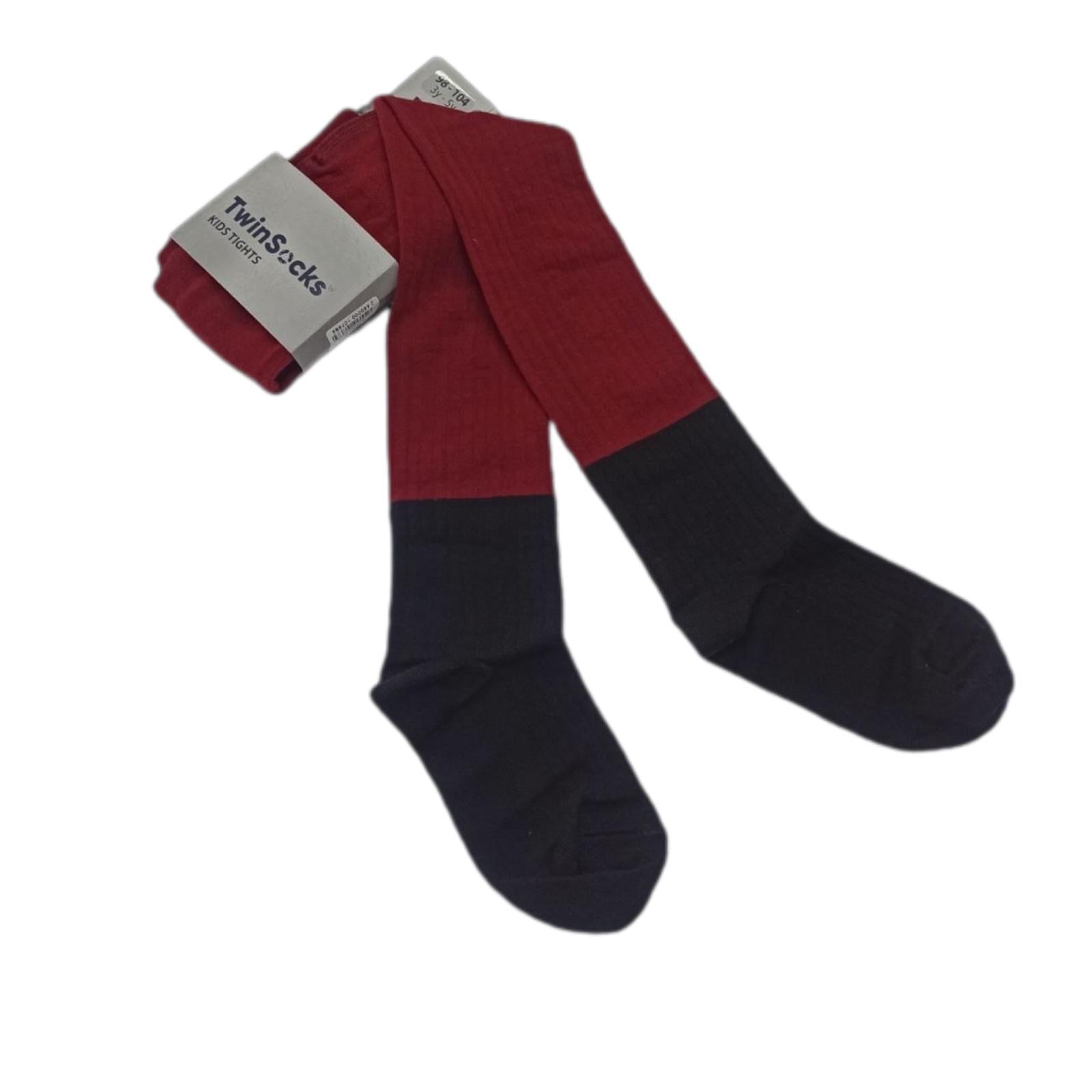 Колготки для дівчинки TwinSocks 116 см -122 Бордовий/Чорний (310-Б/ч)