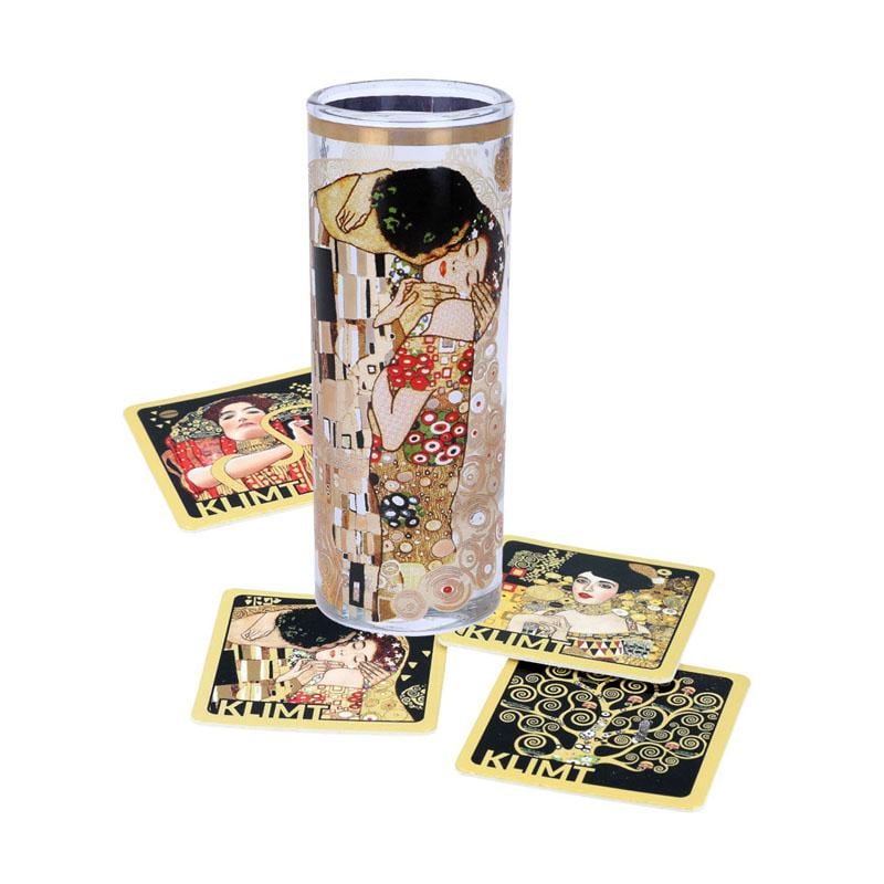 Рюмка для водки Carmani с подставками Г. Климт Поцелуй 50 мл 4 шт.