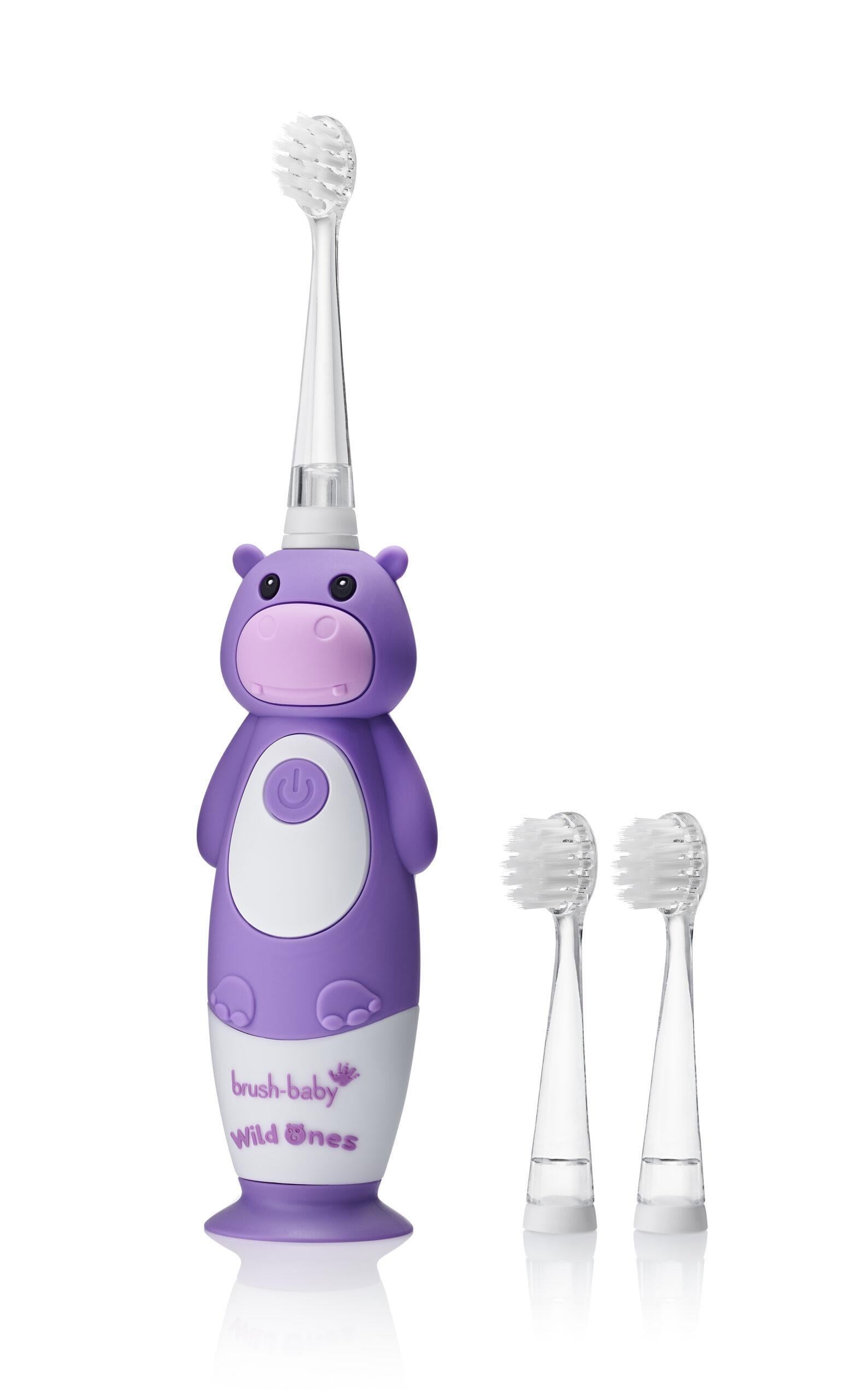 Зубная щетка звуковая Brush-Baby Бегемотик от 0 до 10 лет 3 насадки (4846)