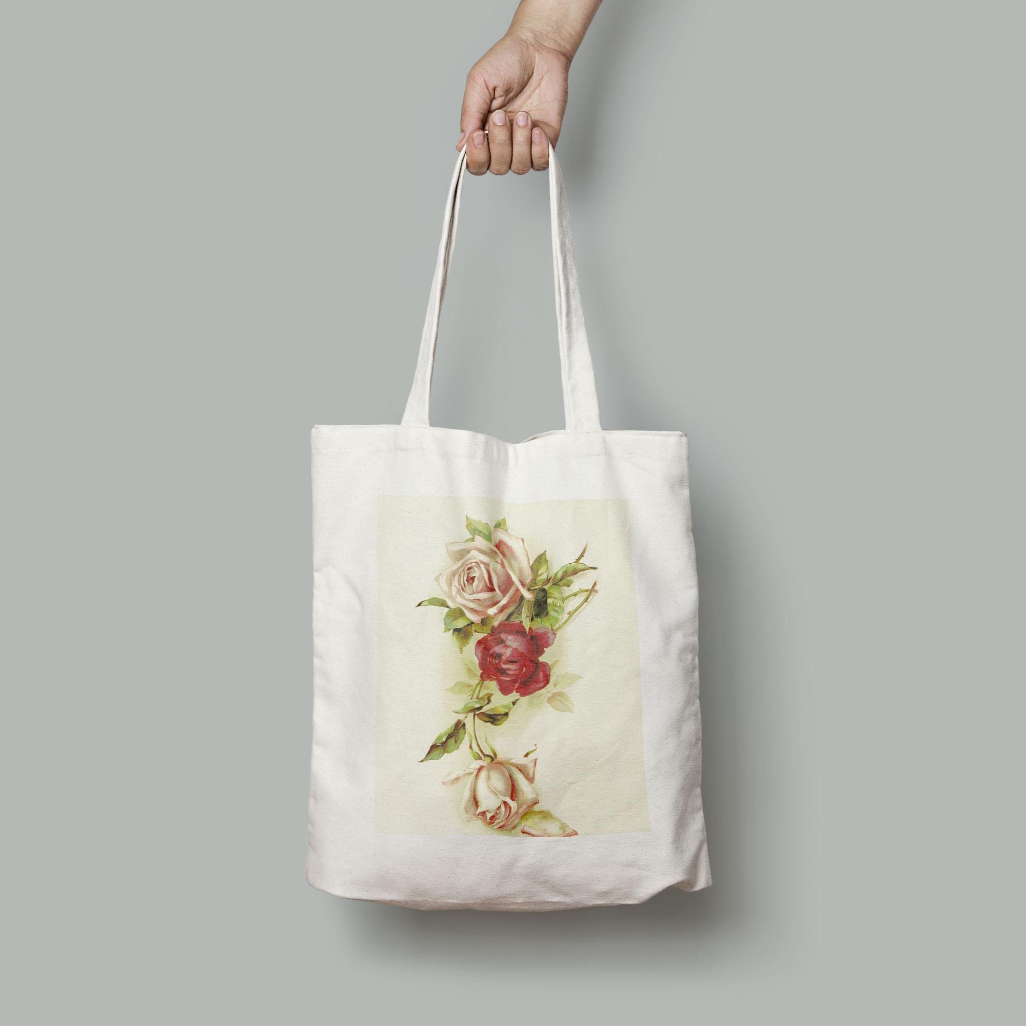 Эко-сумка Винтажный акварельный рисунок роз шопер (Flowers1916001_Bag)
