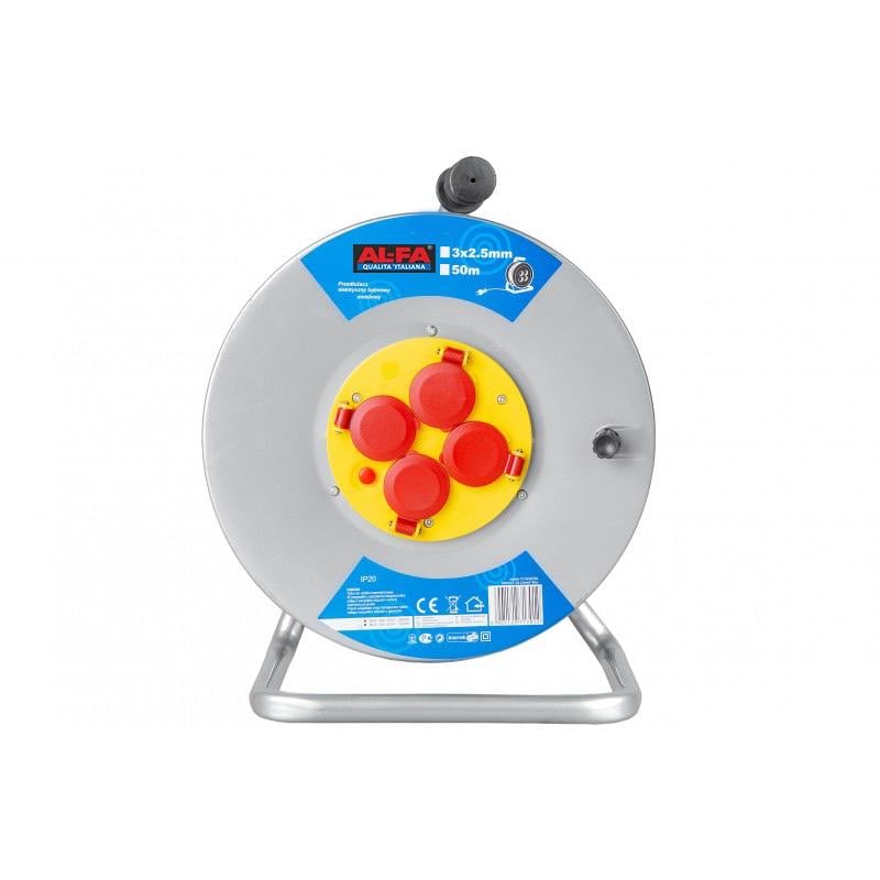 Удлинитель на катушке AL-FA ALCR50M 4 розетки металлическая катушка 50 м (11036) - фото 2 Удлинитель на катушке AL-FA ALCR50M 4 розетки металлическая катушка 50 м (11036) - фото 2