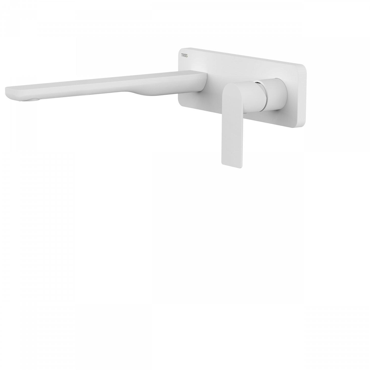 Смеситель для умывальника Tres Loft 20020002BM настенный однорычажный Белый (113583)