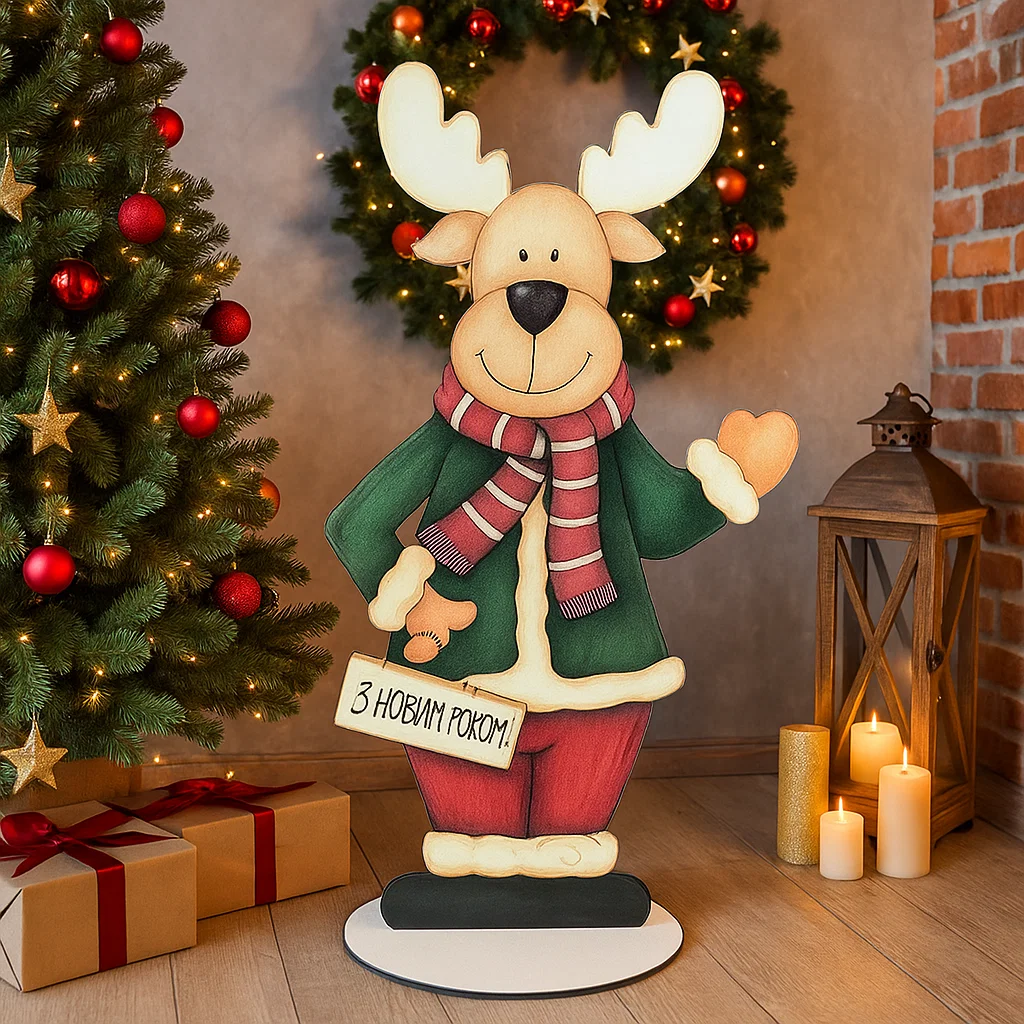 Статуэтка для фотозоны олень новогодний 76 см (5279-9)