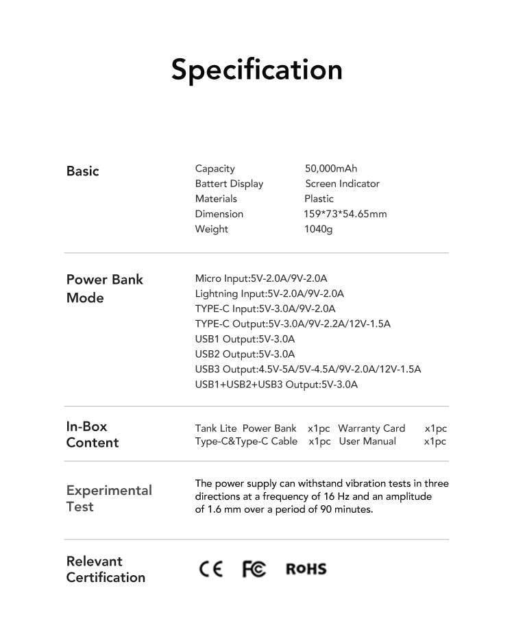 Повербанк VEGER TANK LITE 50000 mAh (W5001) - фото 8 Повербанк VEGER TANK LITE 50000 mAh (W5001) - фото 8