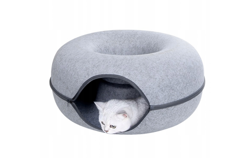 Лежанка-домик для кошек и маленьких собак 2в1 50x50x20 см Серый - фото 3 Лежанка-домик для кошек и маленьких собак 2в1 50x50x20 см Серый - фото 3