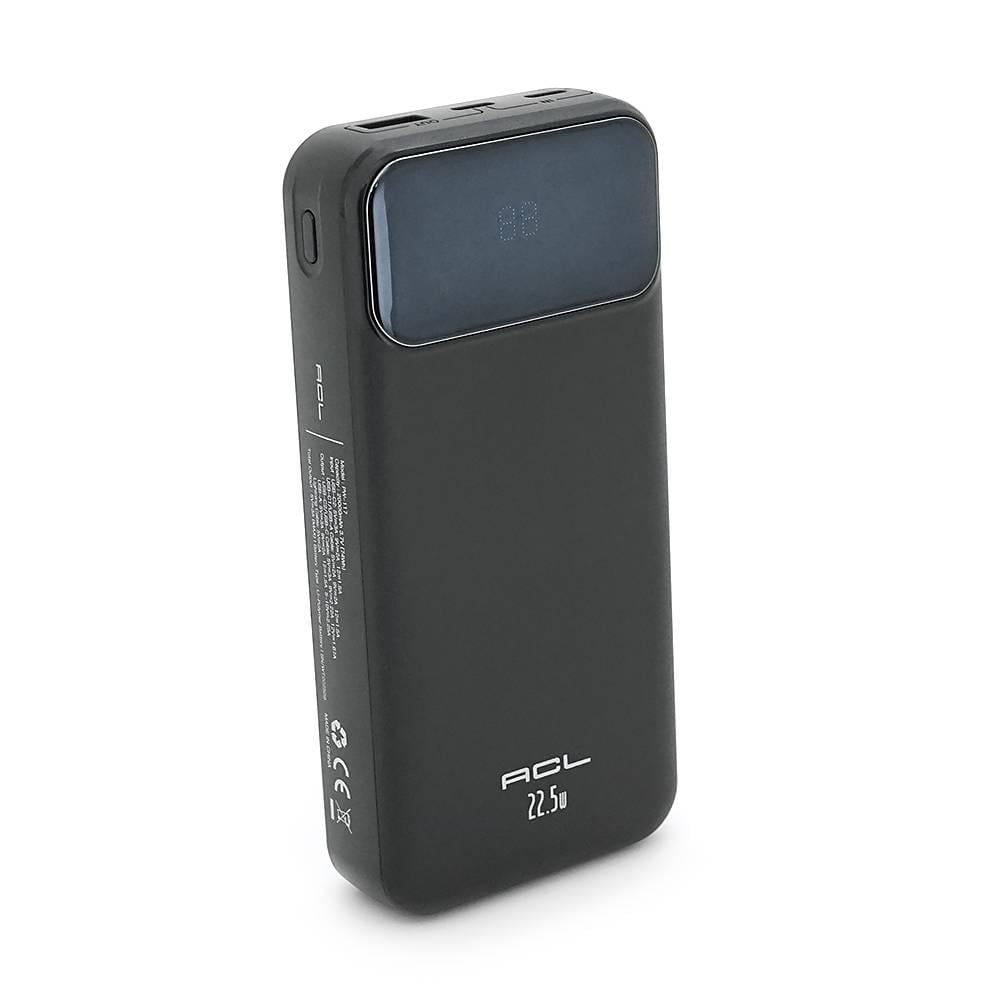 Повербанк ACL PW-117 20000 mAh PD22,5W 1xUSB+2xUSB-C 3 кабелі Type-C/Lighting 0,47кг Black (31491)