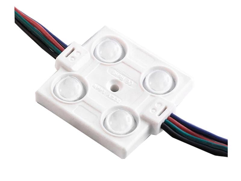 Светодиодный модуль с линзой SMD5050 4 LED 12В 1.44Вт IP65 RGB (2114)