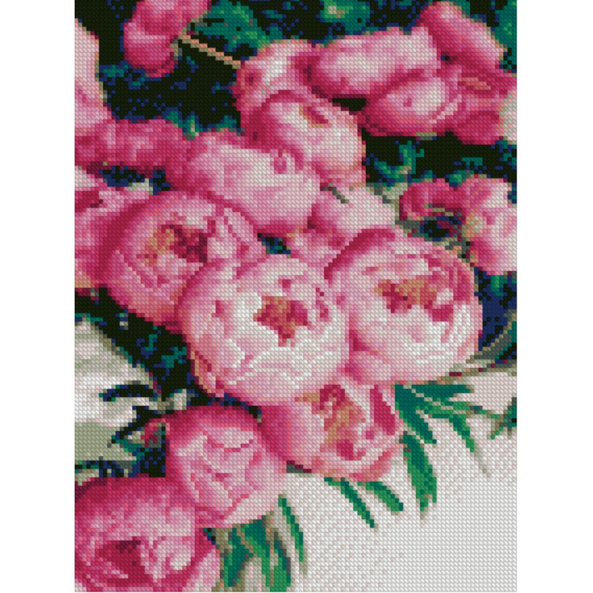 Алмазная мозаика Strateg Премиум Розовые бутоны 30x40 см (HX176)