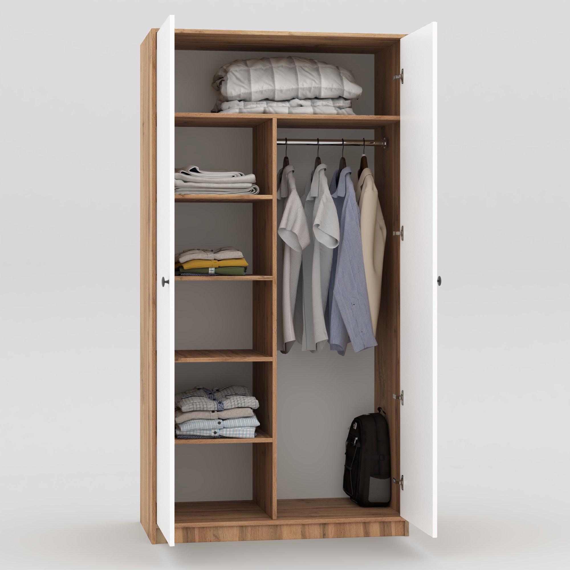 Шкаф для одежды детский 1950х1000х520 мм Дуб тахо/Белый