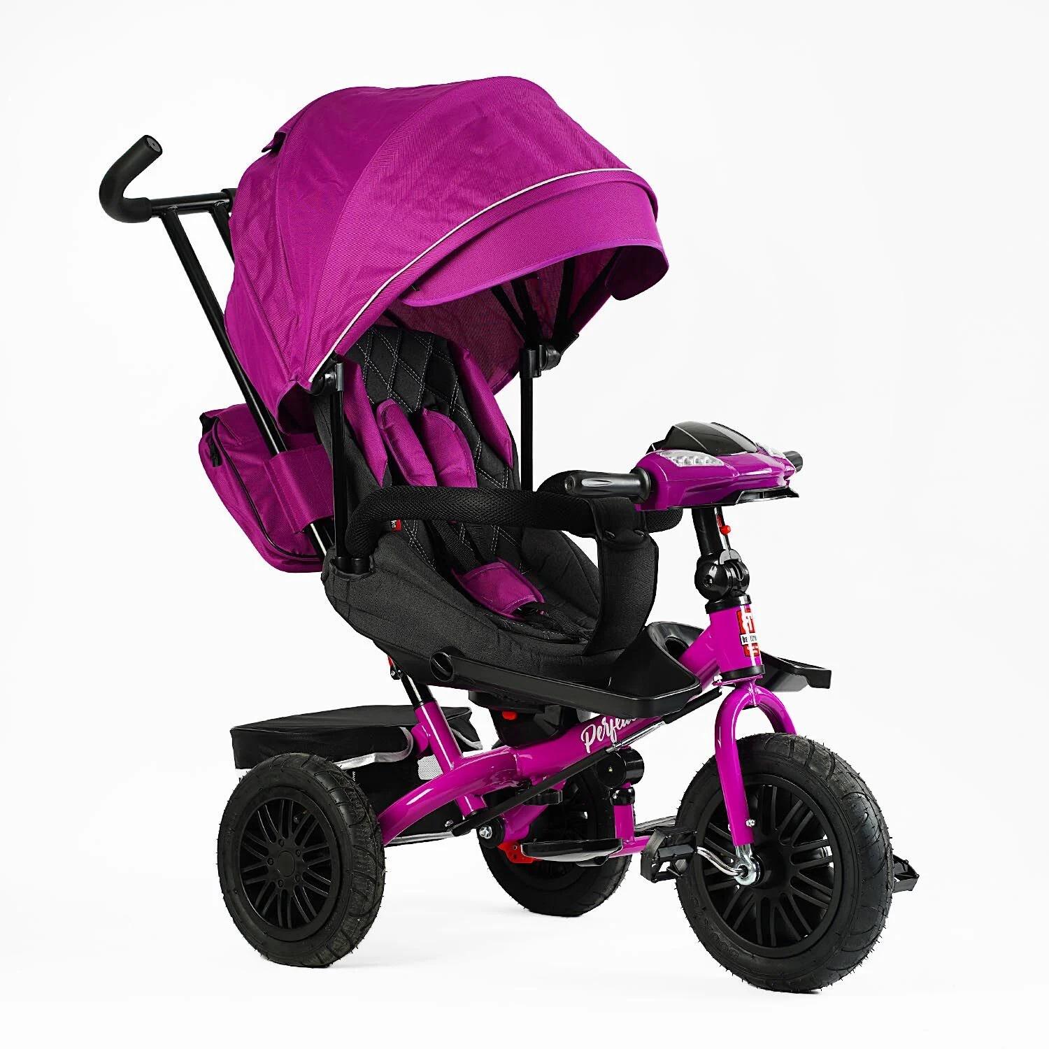 Велосипед детский 3-х колесный Best Trike Perfetto поворотное сиденье/корзинка фара музыкальная USB Pink (145110)