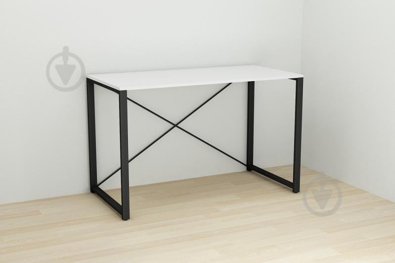 Письменный стол Ferrum-decor Конект 75x120x60 см Белый с черным (XK00163) Письменный стол Ferrum-decor Конект 75x120x60 см Белый с черным (XK00163)