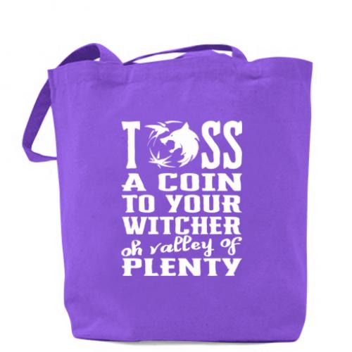 Шопер Toss a coin to your witcher oh valley of plenty 41х37 см Фиолетовый (4368473-15-108699)