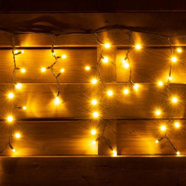 Електрогірлянда Novogod'ko вулична Бахрома 150 ламп IP65 5,5 м Чорний провід Білий теплий (801192)