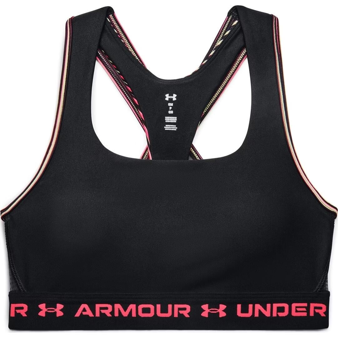 Топ женский Under Armour CROSSBACK MID 80S XS Черно-розовый (1365744-001)