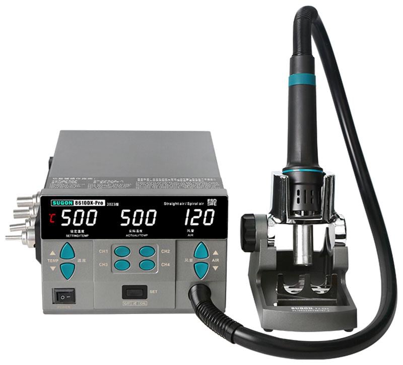 Паяльник термовоздушный SUGON 8610DX Pro фен/100-500 °С/120 л/мин/4 канала памяти/1000 Вт