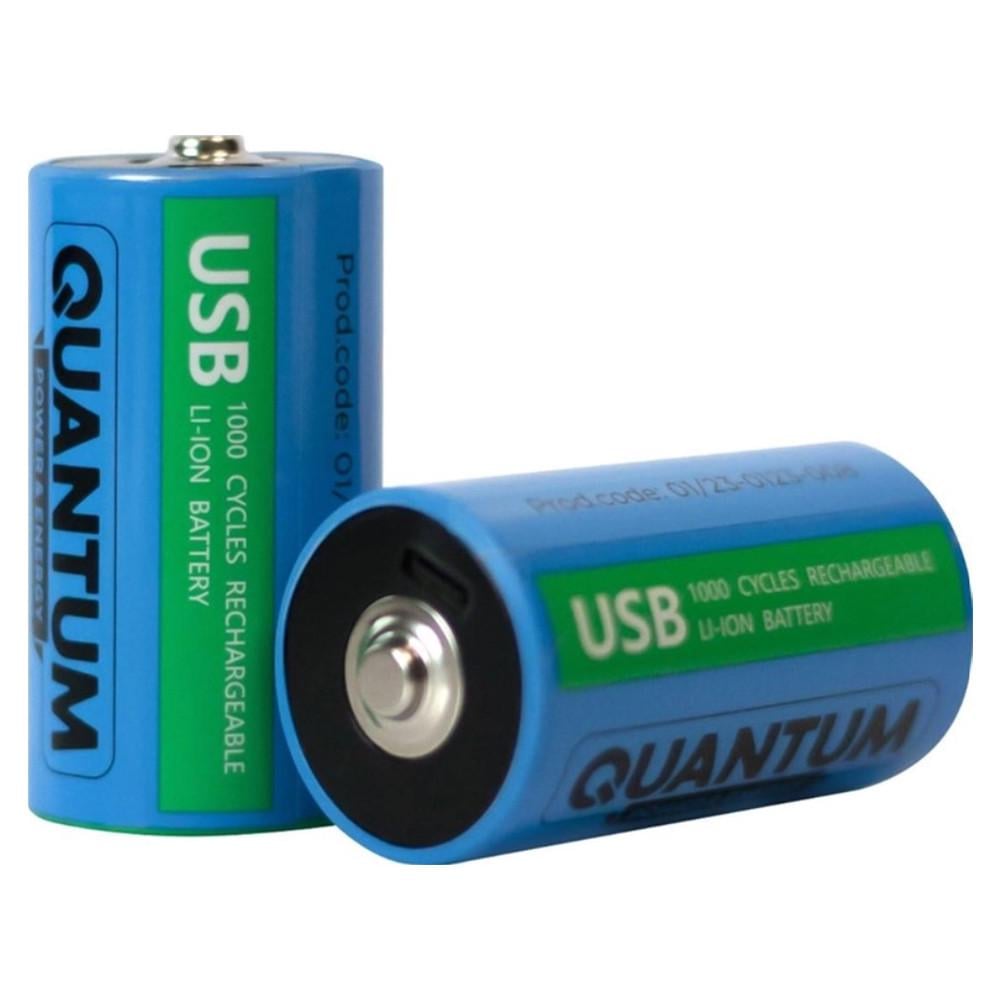 Аккумуляторы литий-ионные Quantum USB Li-ion D 1,5V 5200 mAh plastic case 2 шт. (1868255273)