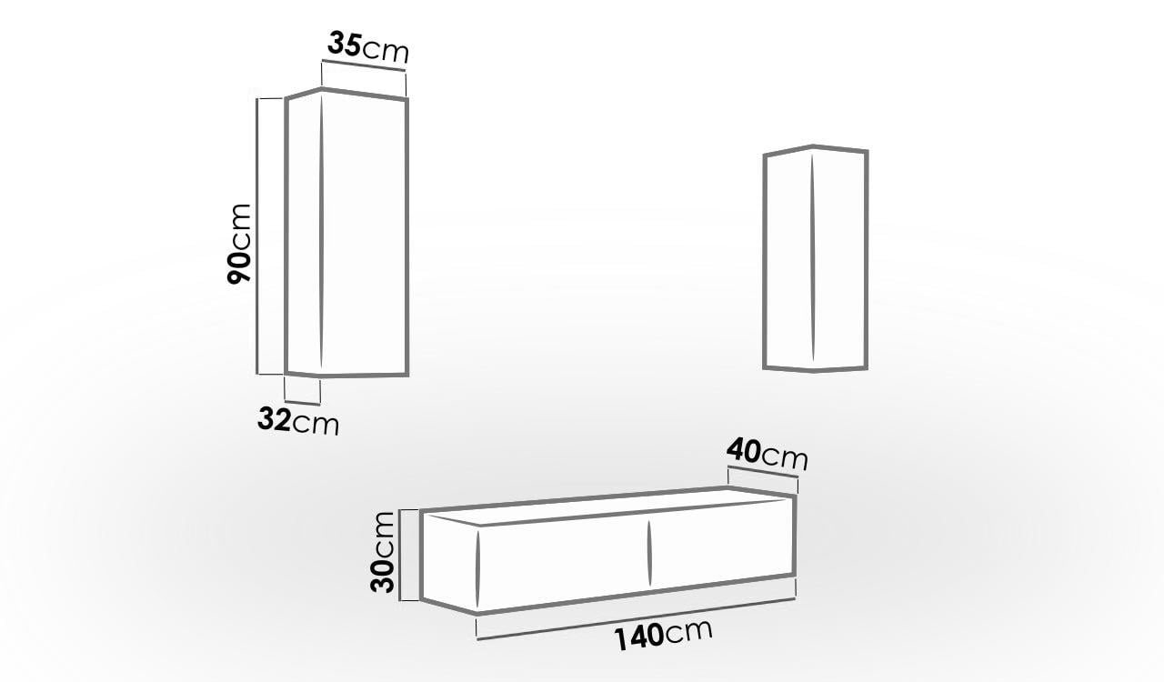 Стенка в гостиную комплект Сama Vigo 7 из ламинированной ДСП Белый матовый/Черный глянец (21489) - фото 2 Стенка в гостиную комплект Сama Vigo 7 из ламинированной ДСП Белый матовый/Черный глянец (21489) - фото 2