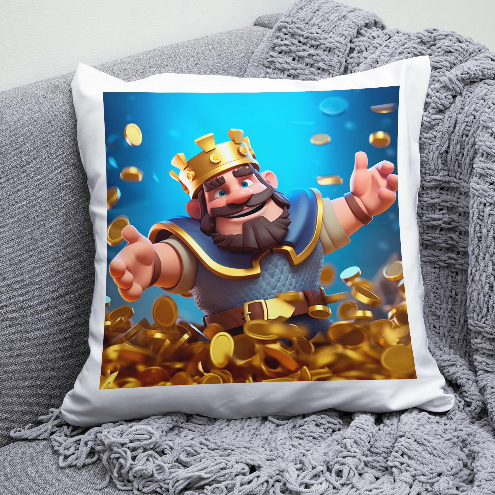 Плюшева подушка квадрат з принтом гри Clash Royale