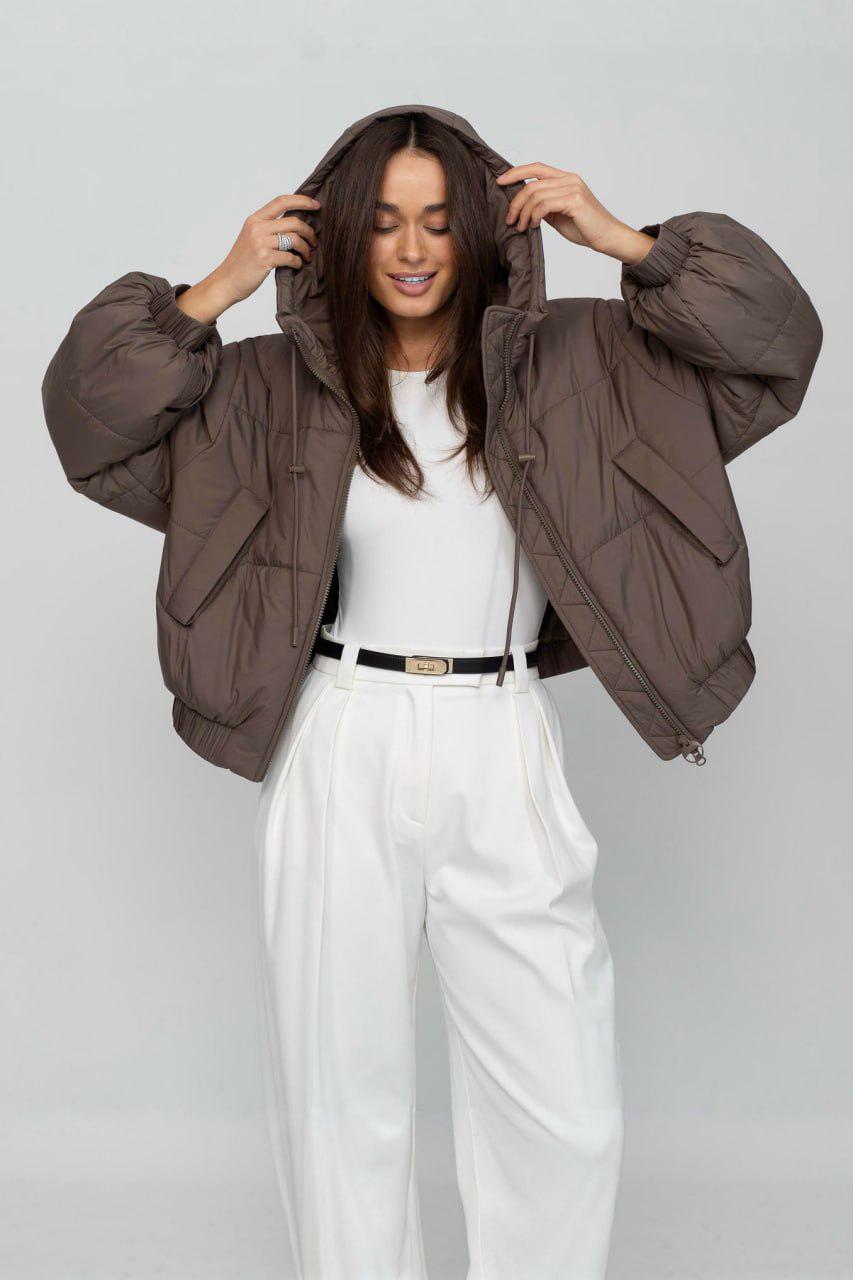 Куртка женская молодежная oversize L Шоколадный пунш (33298393)