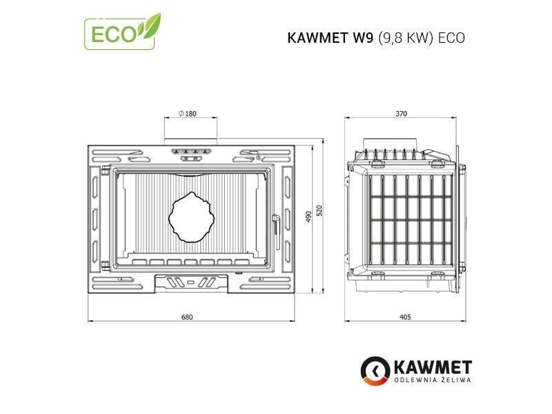 Печь-камин топка чугунная KAWMET W9 EKO 9,8 кВт - фото 8