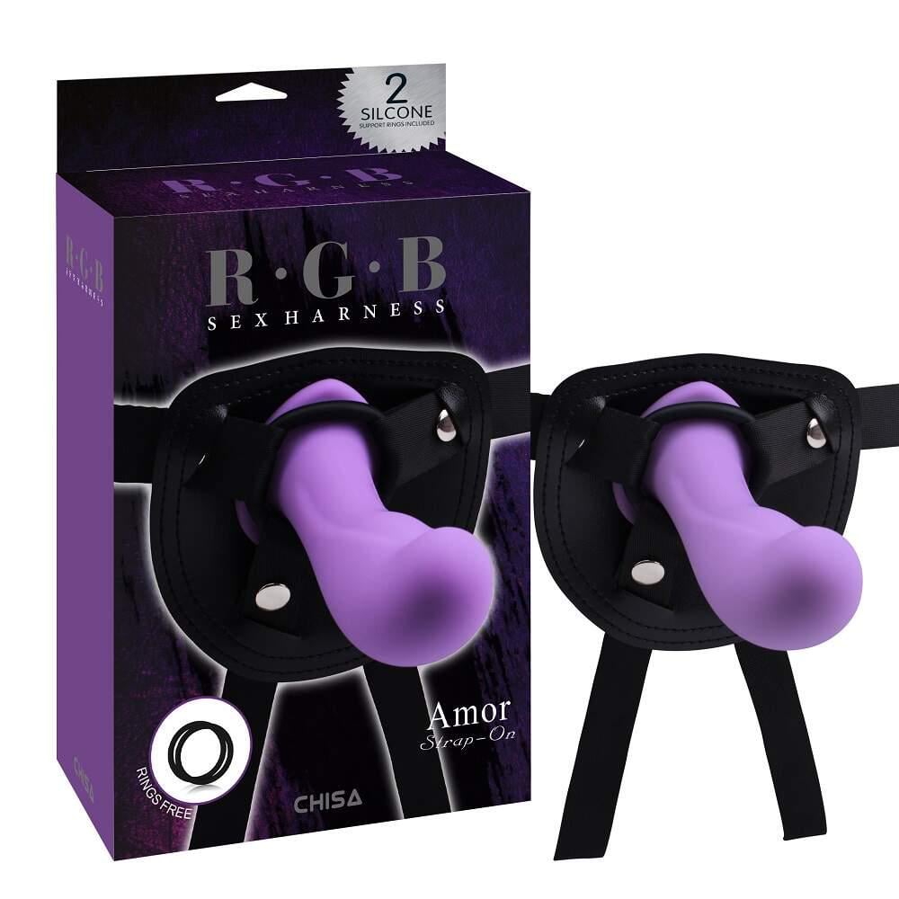 Страпон-трусики силиконовые Chisa RGB Sex Harness Amor из искусственной кожи ( 38131551)