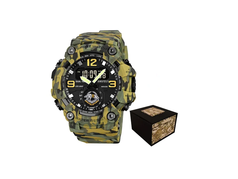 Наручные часы Awarder 003CMGRSSO ССО с коробкой Зеленый камуфляж Наручные часы Awarder 003CMGRSSO ССО с коробкой Зеленый камуфляж