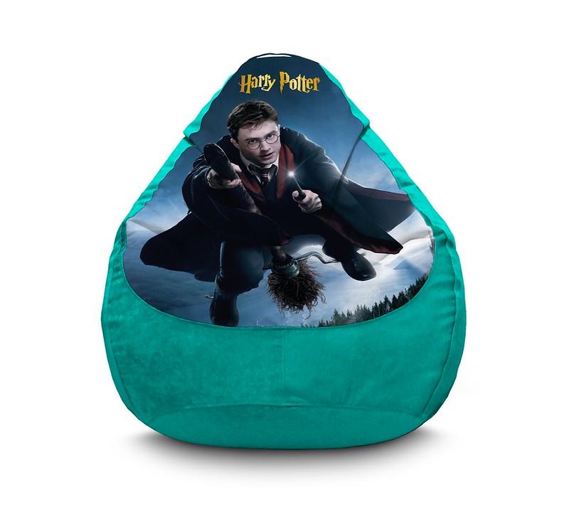 Крісло мішок iPuff Harry Potter Quidditch Флок XXXL 100х135 см Бірюзовий