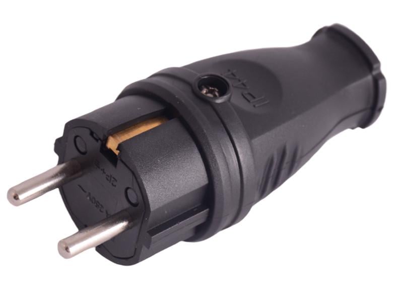 Вилка с заземлением каучуковая Lemanso LMA054 16 A (4738)