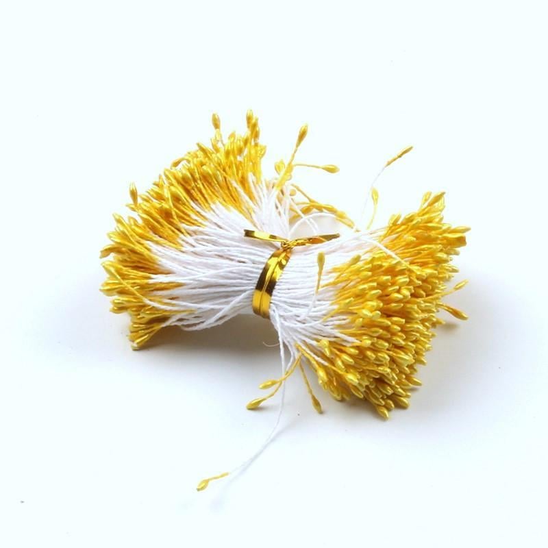 Тычинки двойные перламутровые 6х0,1 см 360 шт. Желтый (ДЦ6001т04) Тычинки двойные перламутровые 6х0,1 см 360 шт. Желтый (ДЦ6001т04)