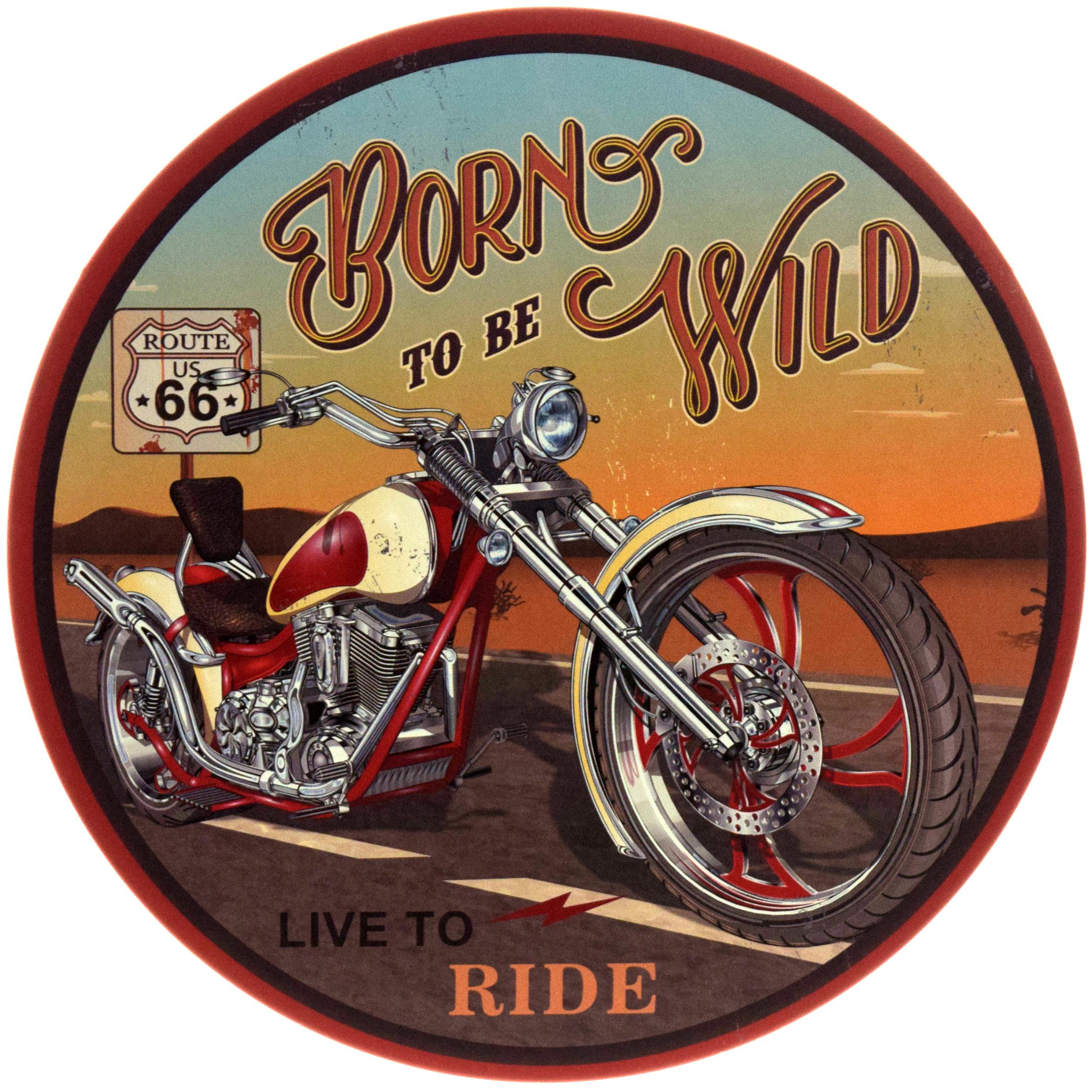 Табличка металлическая "Born To Be Wild" 30 см (ms-104635)