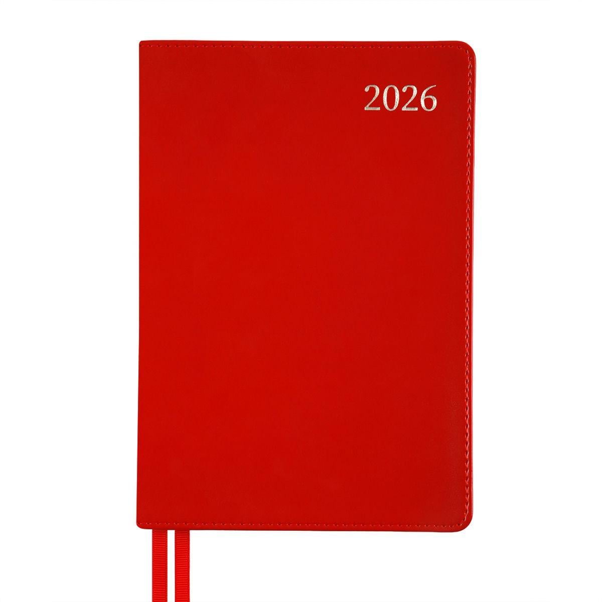 Дневник датированный 2026 Leo Planner Aldento A5 368 стр. Красный (252671)