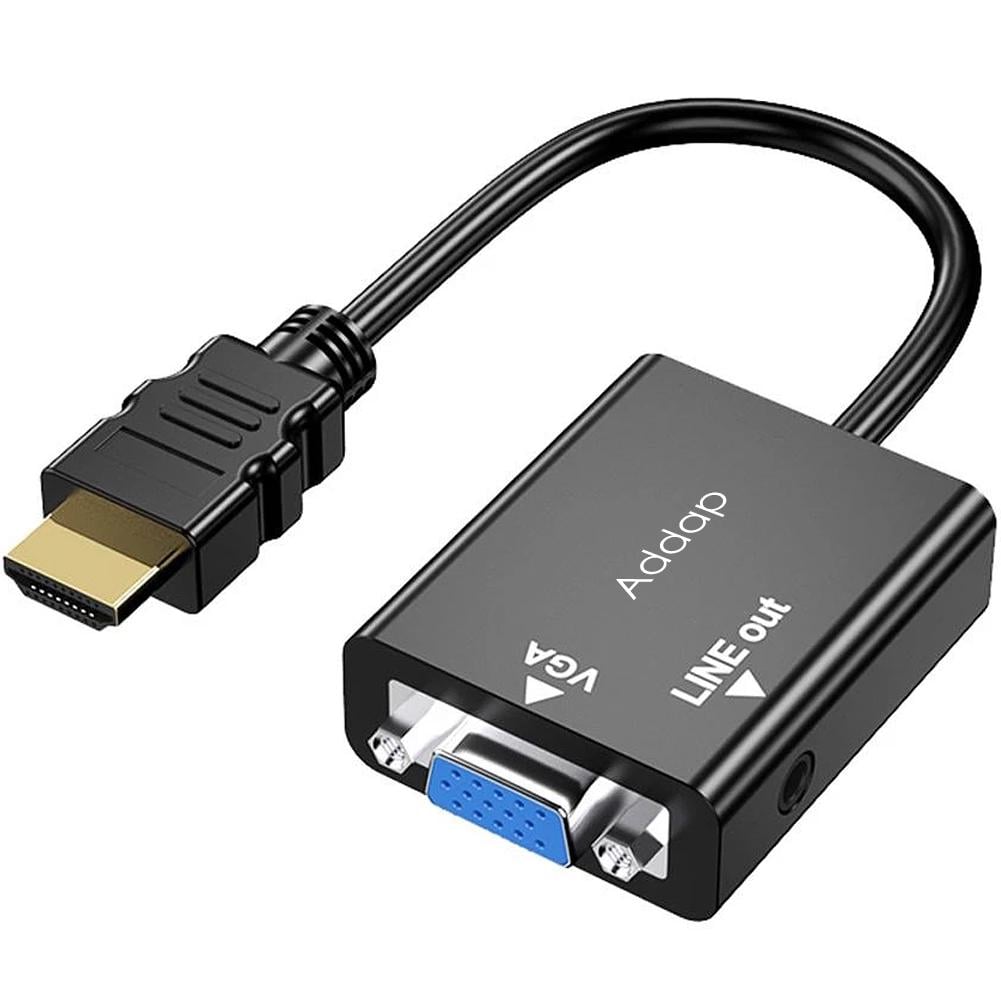 Адаптер HDMI-VGA Addap HDMI2VGA-01 для передачи видео и аудиосигнала 1080 P