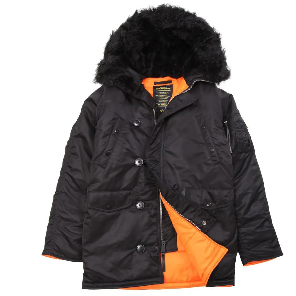 Куртка аляска Alpha Industries Slim Fit N-3B Parka XS Black (MJN31210C1BLXS) - фото 1