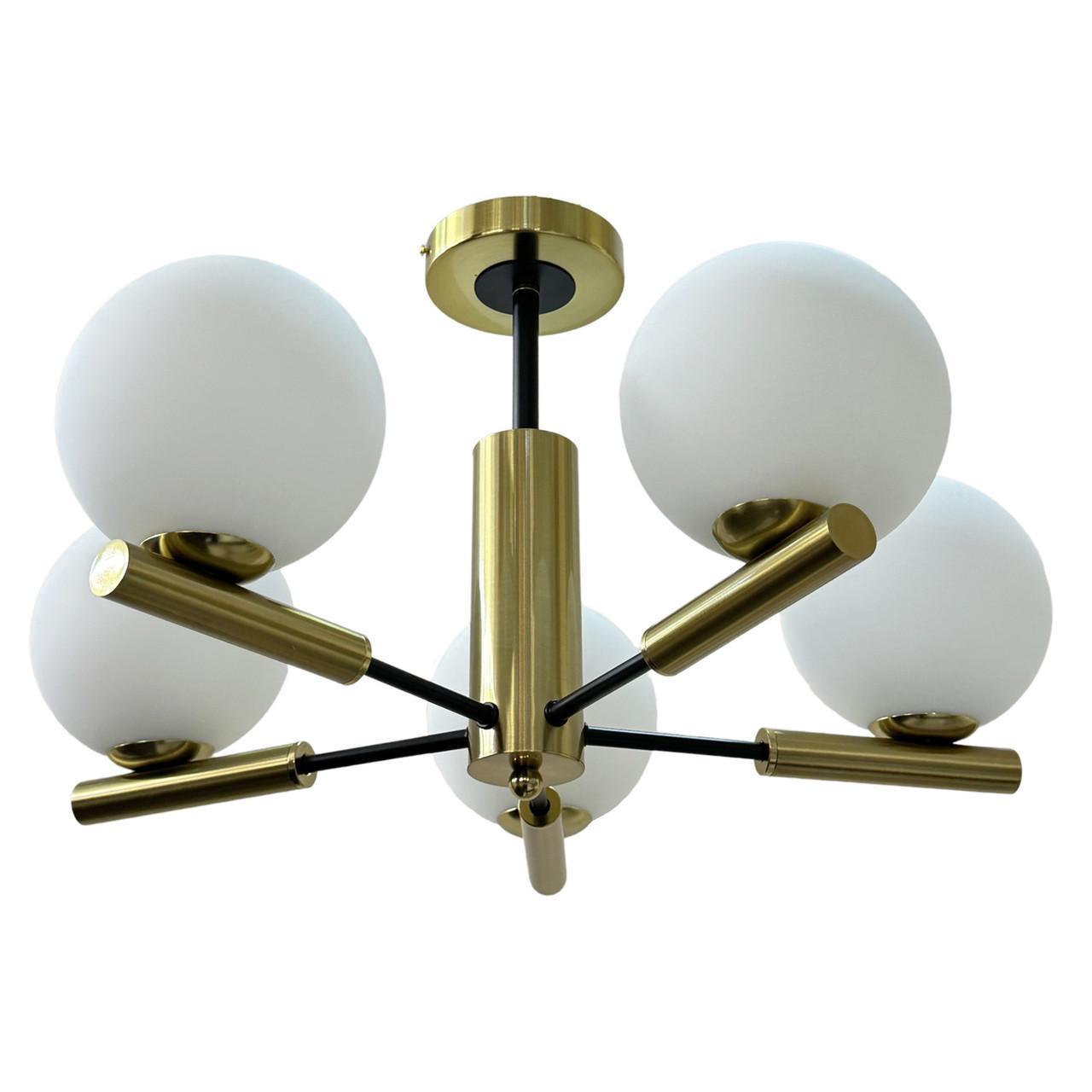 Потолковая люстра Прометей на 5 плафонов Медный